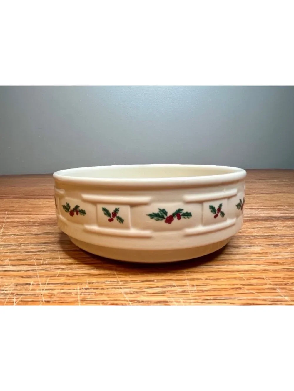 Set of 2 Longaberger Woven Traditions Holly Pattern Soup/Cereal Bowl 6